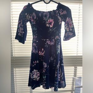 1stKiss Girls Blue Flower Print Dress